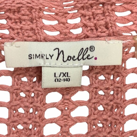 Simply Noelle Pink Open Knit Bell Sleeve‎ Open Long Cardigan - Picture 3 of 9